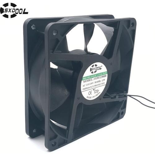 Ec motor cooling fan 220V 110V 230V 115V SXDOOL SXDE12038HB 120mm 12038 12V 3500RPM 147.6CFM axial cooler