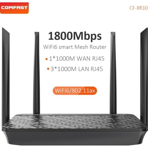 NEW Wifi 6 Router AX Dual Band 1800Mbps Gigabit 4 High Gain Antennas Mesh Wireless Long Range Coverage Repeater Signal Extender