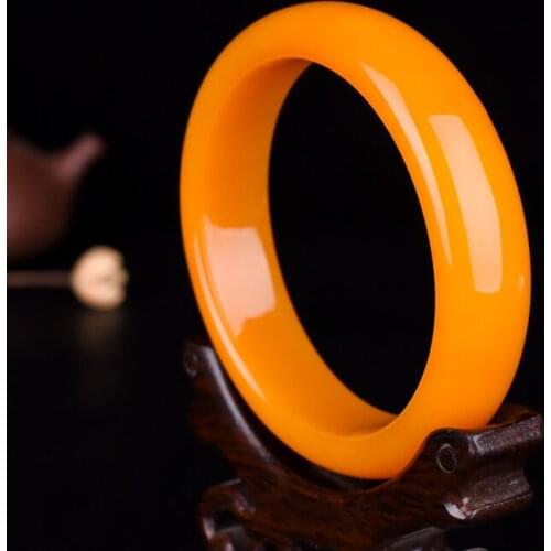Yellow Jade Bangle Bracelet Chinese Natural Hand-Carved Jadeite Fashion Charm Jewelry Accessories Amulet Men Women Lucky Gifts