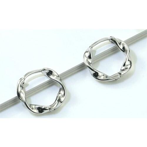 100% Real 925 Sterling Silver Wave Round Stud Earrings For Women 2020 Korean Wedding Gift Female pendientes mujer moda