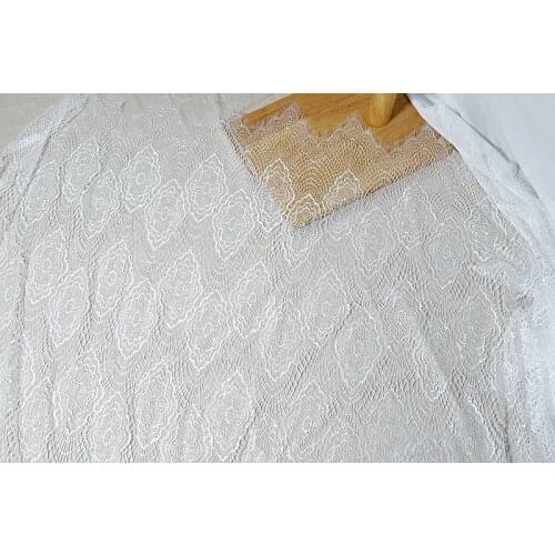3M/Lot Thin Hollow Mesh Eyelash Lace Fabric Wedding Dress High Quality Clothing Fabric for Dress Home Material
