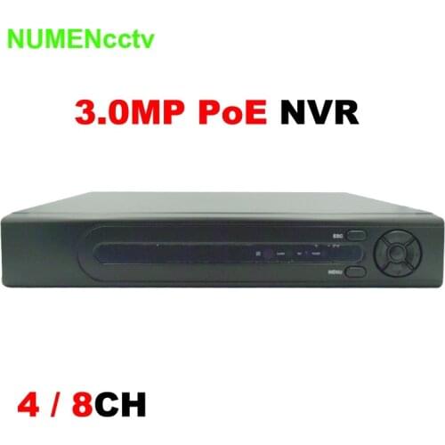 3 Megapixel 4CH Onvif 48V 3MP Standalone Real PoE NVR Network Video Recorder for PoE IP Cameras with Goolink P2P Cloud Service