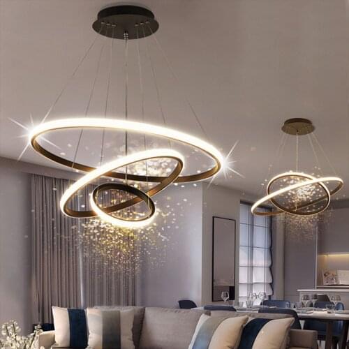 3CCT Dimmable Circle Deco Ceiling Lights Led Art Ring Hanging Ceiling Lamp Fixtures For Living Room BedRoom