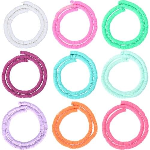 6mm 350pcs Slice Clay Beads For Jewelry Making DIY Bracelet Necklace Polymer Clay Round Loose Spacer Beads Wholesale