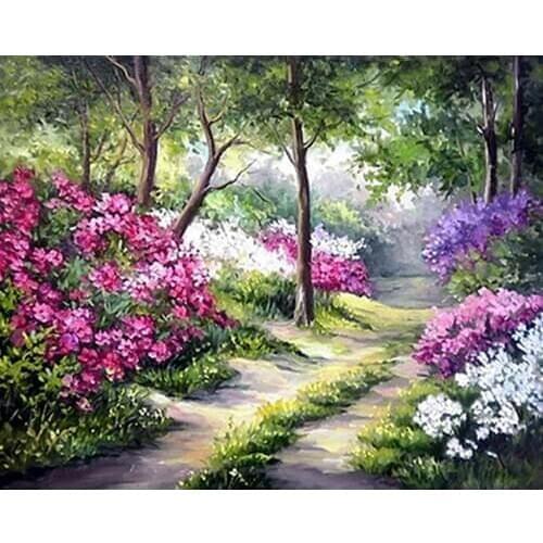 MM 14/16/18/28 CROSS STITCH Full Round Drill 5D DIY Diamond Painting " L2493 Tree Scenic Deer " 3D Embroidery Cross Stitch