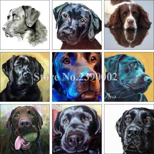 Diamond Embroidery Animals Black Dog Stickers 5D Diy Diamond Painting Cross Stitch Mosaic New Year Home Decor Christmas Gift