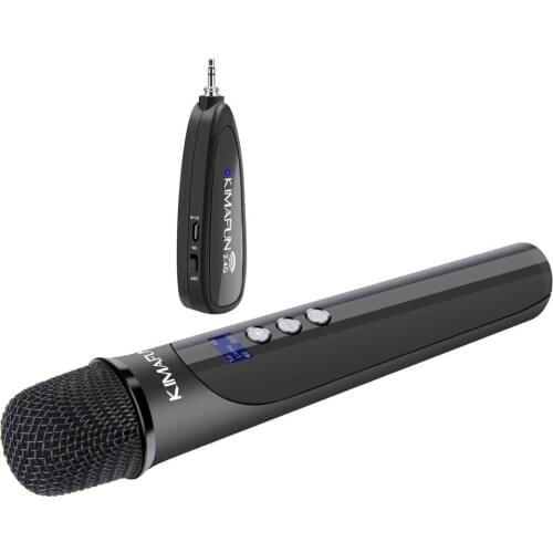 KIMAFUN Wireless Handheld Microphone 2.4G Wireless Mic System 3.5mm Receiver for Computer Karaoke Conference DJ Church Wedding