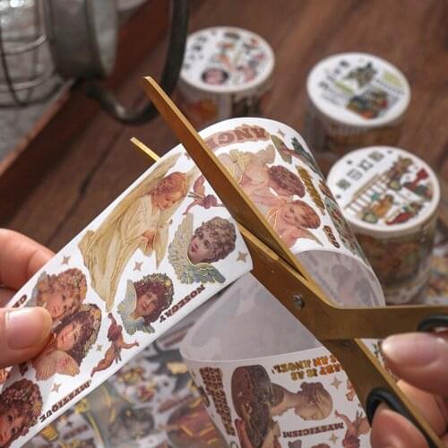 Retro Hot Stamping Paper Tape Mo Lin Paradise Series Decorative Masking Tape Diy Adhesive Scrapbook Sticker Student Stationery
