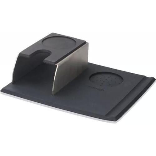 Espresso Parts Barista Basics Stainless Steel Tamp Stand with Rubber Base And, Black/stainless Steel