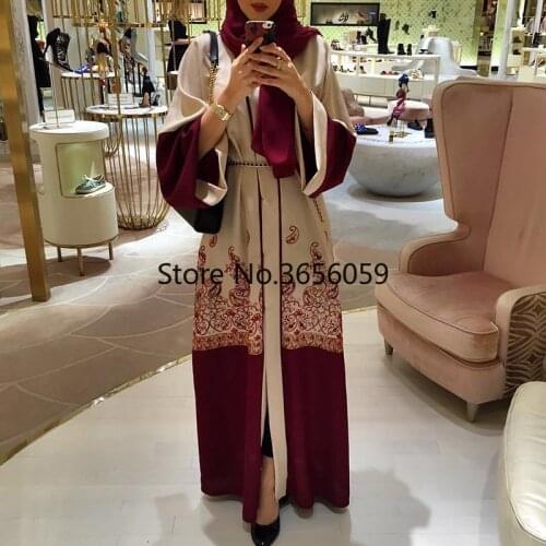 Fashion Muslim Print Abaya Full Dresses Cardigan Kimono Long Robe Gowns Tunic Jubah Middle East Ramadan Arab Islamic Clothing