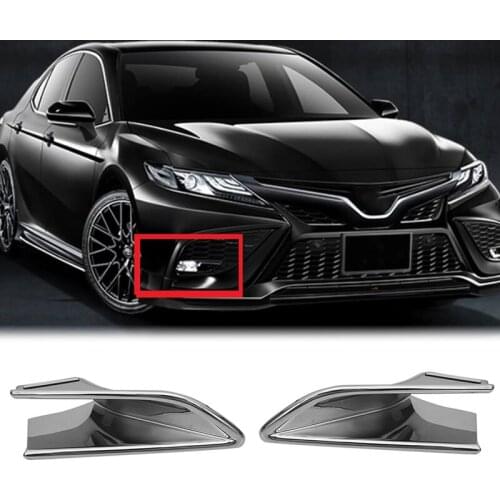 For Toyota Camry 2021 ABS Chrome Front Fog Light Lamp Cover Trim Foglight Bezel Decoration Frame