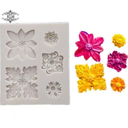 KLM flower resin mold cake decoration tools sugar chocolate silicone baking mold kitchen supplies accessories epoxy resin craft