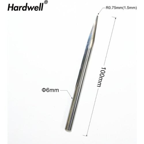 6mm*R0.75*100L,1pcs,Free shipping Taper Ball nose End Mill,CNC milling Cutter,Solid carbide tool,woodworking router bit