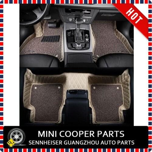 Brand New Leather Material Beige and Brown Color 3D Car Floor Mat For mini cooper Countryman R60 Only (4 Pcs/Set)