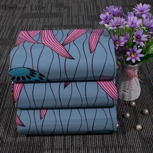 Lychee Life Ankara African Fabric Cotton Flower Printed Sewing Fabric For Diy Party Dress Making Materials