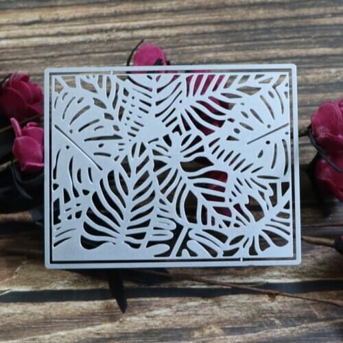 2021 New Arrival Rectangle Frame Leaves Metal Cutting Dies Embossing Scrapbooking Stencil Craft Cut Die For DIY Card Handmade