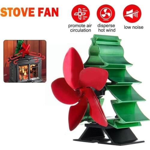 European-style Portable Energy-saving Thermal Drive Fan Christmas Fan 5-leaf Tree Fan Fireplace Power Thermal T9X5