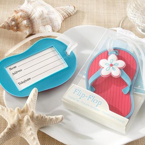 Factory directly sale blue or red color NEW ARRIVAL "Flip-Flop" Beach Themed Luggage Tag Wedding Favors 100PCS FREE SHIPPING