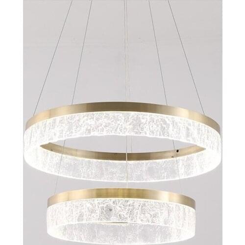 Modern Simple Chandelier Ring Resin Lampshade Golden Pendant Light Living Room Restaurant Bar Home Villa Nordic Luxury Lamp