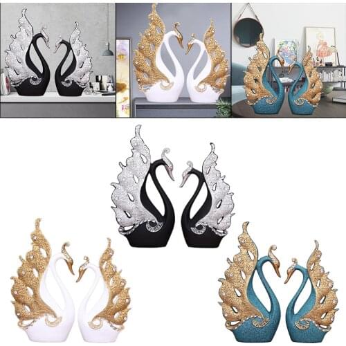 Swan Lover Statue Figurines Resin Ornaments Craft Wedding Gifts Home Decoration