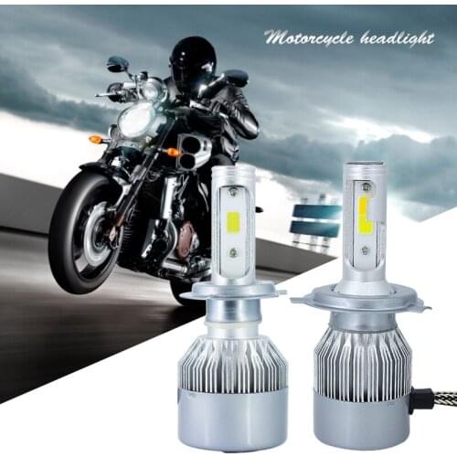 SAARMAT 1Pcs Led motorcycle headlight lamp 25W 4800Lm H4 9003 HB2 High/Low beam car fog lights H7 single beam Built in moto