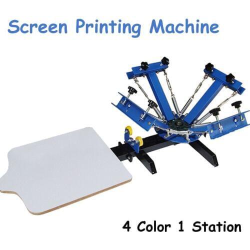 4 Color 1 Station Silk Screen Printing Machine 40*50CM T-shirt Press Making Carousel Printing Area