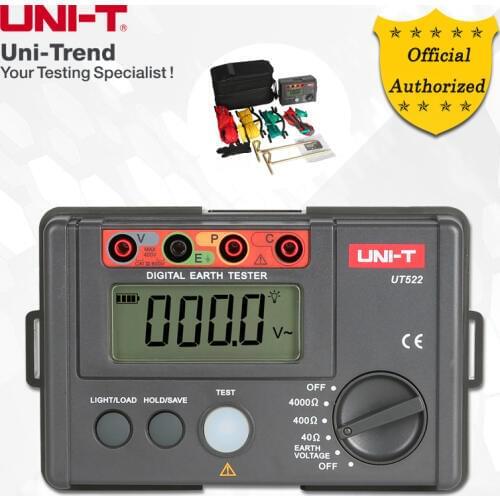 UNI-T UT522 Earth Resistance Tester; Simple 2-Wire Testing/Precision 3-Wire Testing, Data Logging, Low Battery Indication