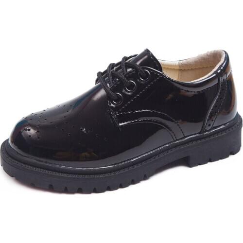 Unisex Black Kids leather shoes boys School shoes Kid Dress shoes for students Dance Wedding Party black Children Shoes 4-15T