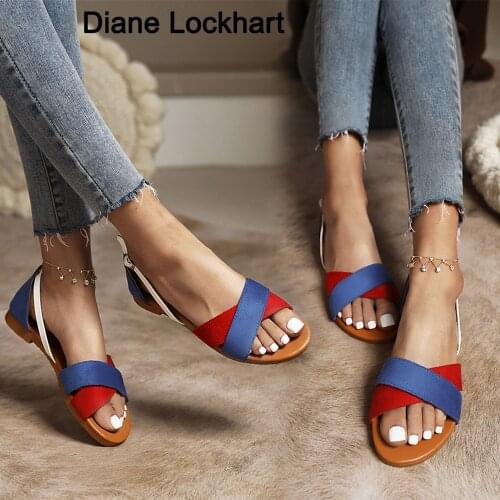 WomenS Sandals Buckle Strap Woman Beach Shoes Ladies Casual Sandals Female Shoes Fashion Brand Flat Leather Sandals Women Shoes