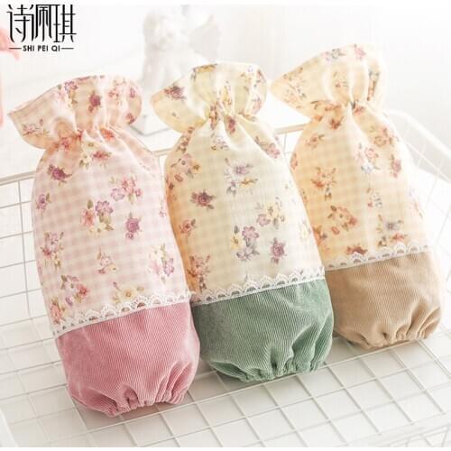 Sleeve waterproof sleeve female adult oil-proof kitchen sleeve anti-dirty cute office long section work autumn and winter