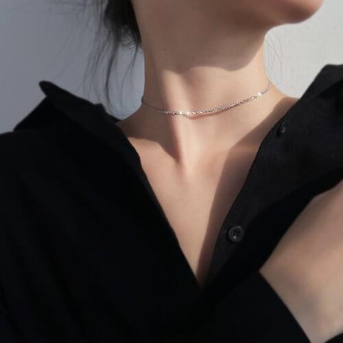 FFLACELL New Simple Short Starry Neck Collar Choker Two Ways To WearClavicle Chain Necklace For Women Party Jewelry