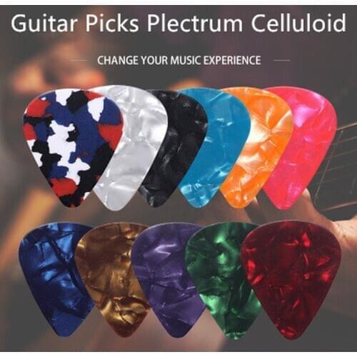 10PCS Guitar Picks Plectrum Celluloid Electric Smooth Guitar Pick Bass Acoustic Guitar Accessories