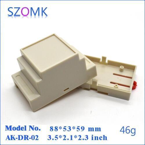 10 pcs, diy plastic din rail enclosure 88*53*59mm plastic box electrical cabinet szomk electronics enclosure for pcb