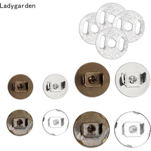 100Sets Metal Magnetic Snap Fasteners Clasps Buttons Handbag Purse Wallet Buckles Craft Bags Hooks Parts Accessories 14mm 18mm