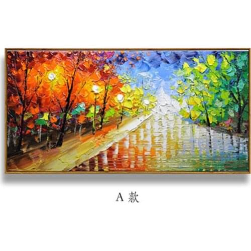 100% Handmade Night Tree Scenery Oil Painting Artwork Abstract Wall Art Oil Painting Living Room Wall Decor On Canvas