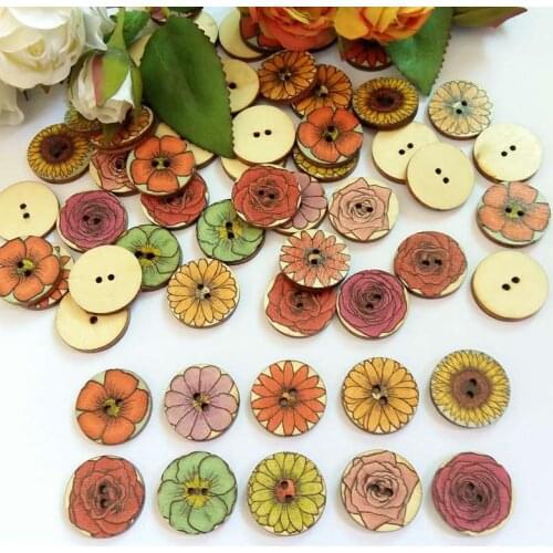 120pcs/lot New Wooden Buttons 20mm, 2 Holes Sewing Buttons for Craft Accessories Scrapbooking Products Clothing Accessories
