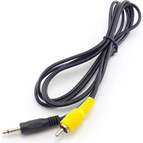 2pcs 1.5M 3.5mm Mono Male Plug Jack Connector to Single RCA Male AV Audio Video Cable Adapter Cord for Computer Laptop MP3/MP4