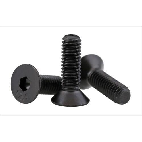 20PCS DIN7991 M6 series 10.9 round M6*8/10/12-60mm Carbon Steel Flat Countersunk Head Hex Socket Screw