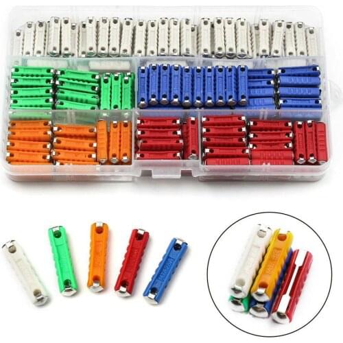 200Pcs 5A/8A/10A/16A/25A Torpedo Shape Car Vehicle Fuses Kit with Plastic Box