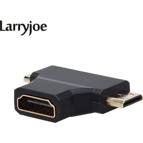 3 in1 Micro HDMI-compatible + Mini HDMI-compatible to HDMI-compatible 1.4 Adapter Converter for HDTV 1080P HDMI-compatibleCable