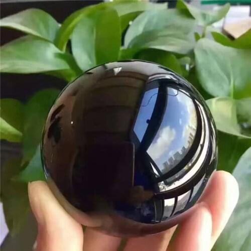 40mm/50mm Crystal Ball Asian Rare Black Obsidian Sphere Crystal Ball Healing Stone Decor Feng Shui Natural Quartz Sphere Healing