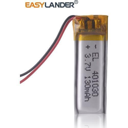401030 3.7V 130mAh Rechargeable Li-Polymer Li ion Battery For mp4 mp3 GPS Smart bracelet watch Bluetooth earphone 041030 401230