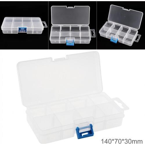 5.5 Inch 8 Grid PP Portable Multifunctional Parts Storage Tool Box with 140mm Length and 70mm Width for Hardware Accessories