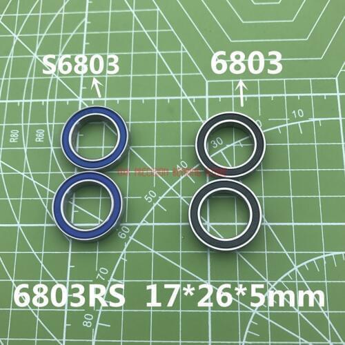 6803-2rs 6803rs 6803 Rs 17*26*5mm Deep Groove Ball Bearings 17 X 26 5mm For Bicycle Part Free Shipping High Quality S6803rs