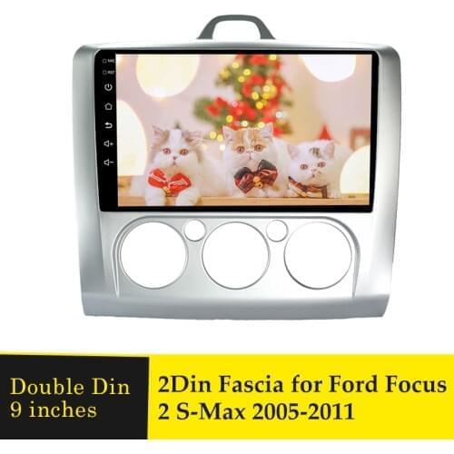 9 Inch Double Din Car Fascia For Ford Focus 2005-2011 Radio Fascias Audio Fitting Adaptor Facia Panel Stereo Dash Frame Trim Kit