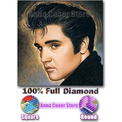 Full Square / Round Drill 5D DIY Diamond Painting "Elvis" 3D Embroidery Cross Stitch Mosaic Home Decor Christmas Gifts