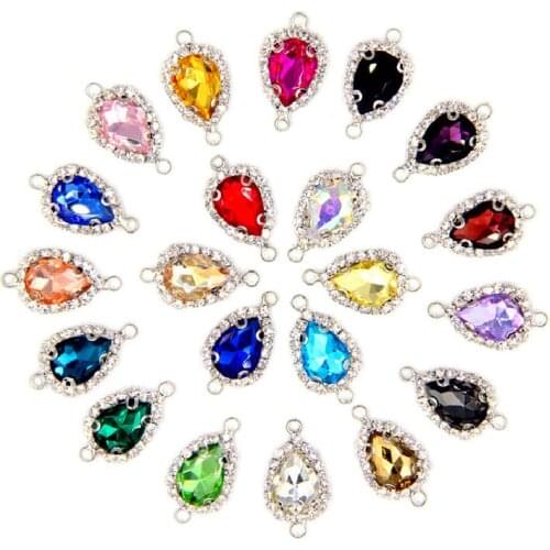 Free shipping 10x14mm 10pcs/bag Drop shape Crystal glass Crystal buckle sew on rhinestones diy clothing accessories