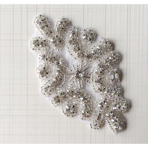 Free Shipping Wholesale 20pcs/lot 4'' Rhinestone Applique for Wedding Gown Bridal Sash Evening Wear Rhinestone Patch LSAP91904