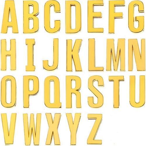 30mm Gold Letters A-N Slide Charms Slide Beads DIY 8mm Bracelets Wristbands,Belt Straps Pet Name Collar