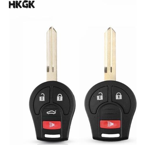 2+1 3 Buttons Car Remote Key Case Black Key Shell for Nissan Versa Sentra Altima Tiida Maxima Replacement Uncut Blade Case Cover